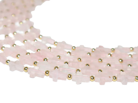 Cuarzo Rosa Cruz F8x10mm