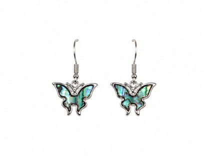Pendientes Cortos de Mariposa con Concha de Abulón
