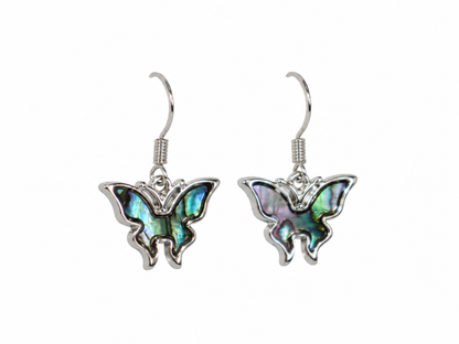 Pendientes Cortos de Mariposa con Concha de Abulón