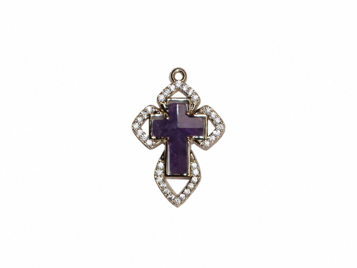 Dije Cruz de Piedra con Zirconia