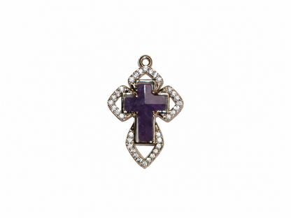 Dije Cruz de Piedra con Zirconia