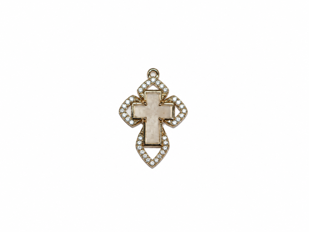 Dije Cruz de Piedra con Zirconia