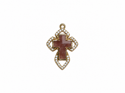 Dije Cruz de Piedra con Zirconia