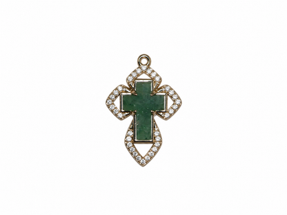 Dije Cruz de Piedra con Zirconia