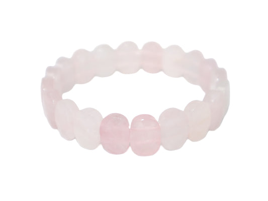 Pulsera de Cuarzo Rosa Corte Pastilla