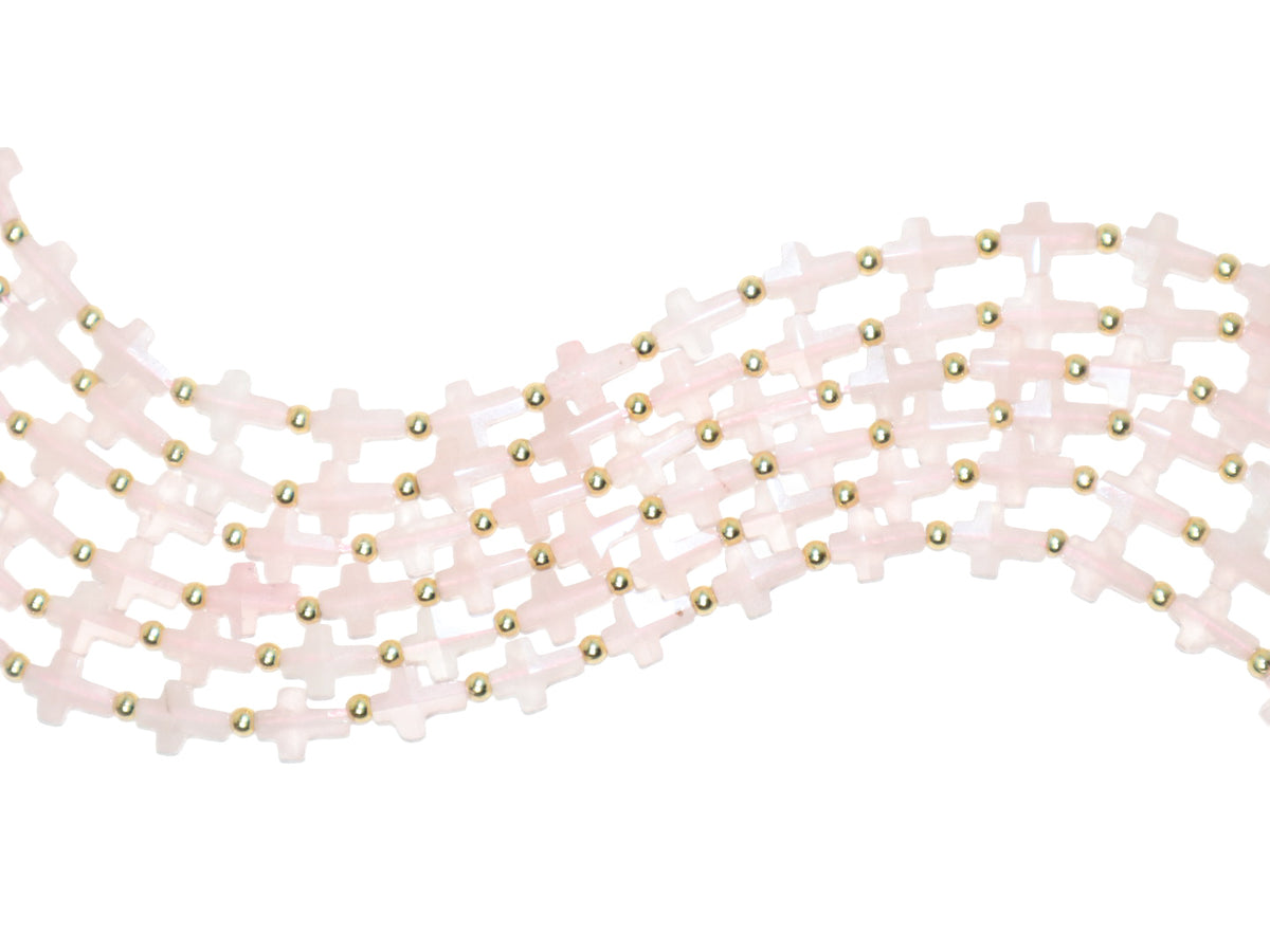 Cuarzo Rosa Cruz F8x10mm