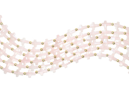 Cuarzo Rosa Cruz F8x10mm