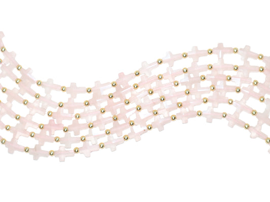 Cuarzo Rosa Cruz F8x10mm