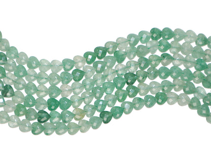 Cuarzo Fresa Verde Corazones F8x10mm